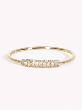 Linjer Elena 14k Gold Lab-Grown Diamond Pavé Ring - Size 8